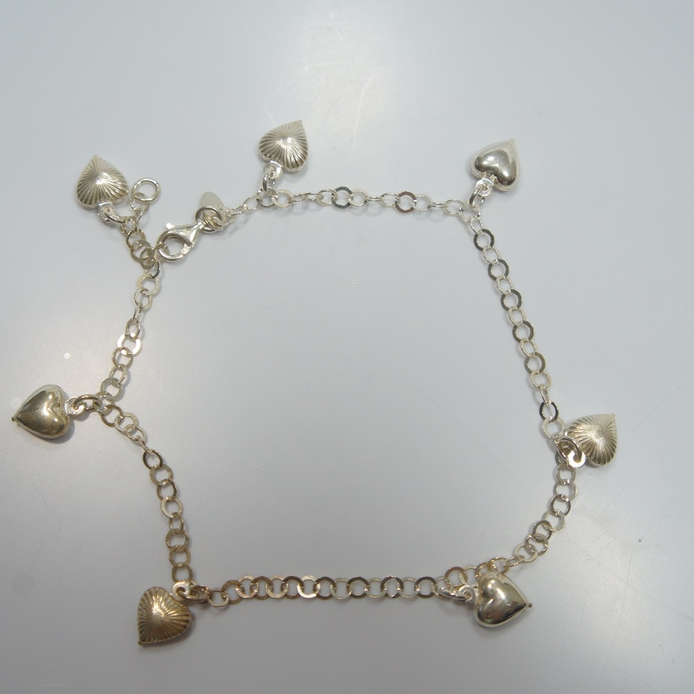 Silver Heart Women Ankle Bracelet